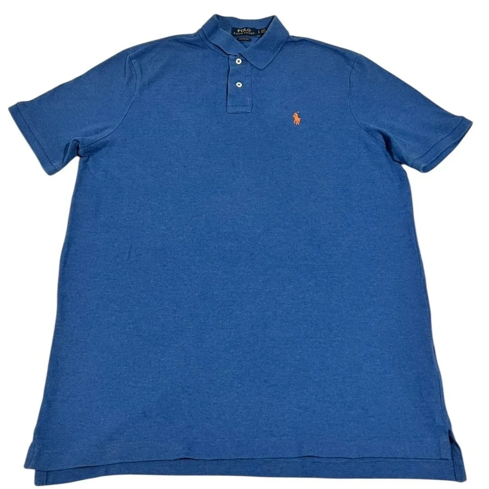 Polo Ralph Lauren Men's Classic‎ Fit Polo Shirt Blue Heather L
